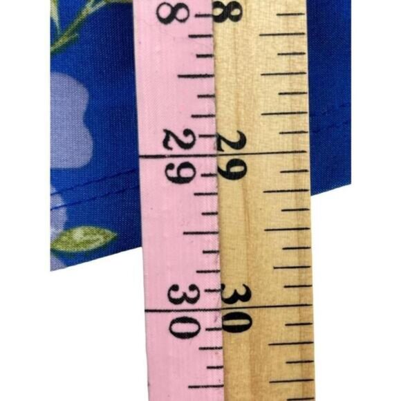 Lily Morgan Shirt Womens 1X Blue Floral Quarter Zip Collared Blouse - Picture 6 of 8